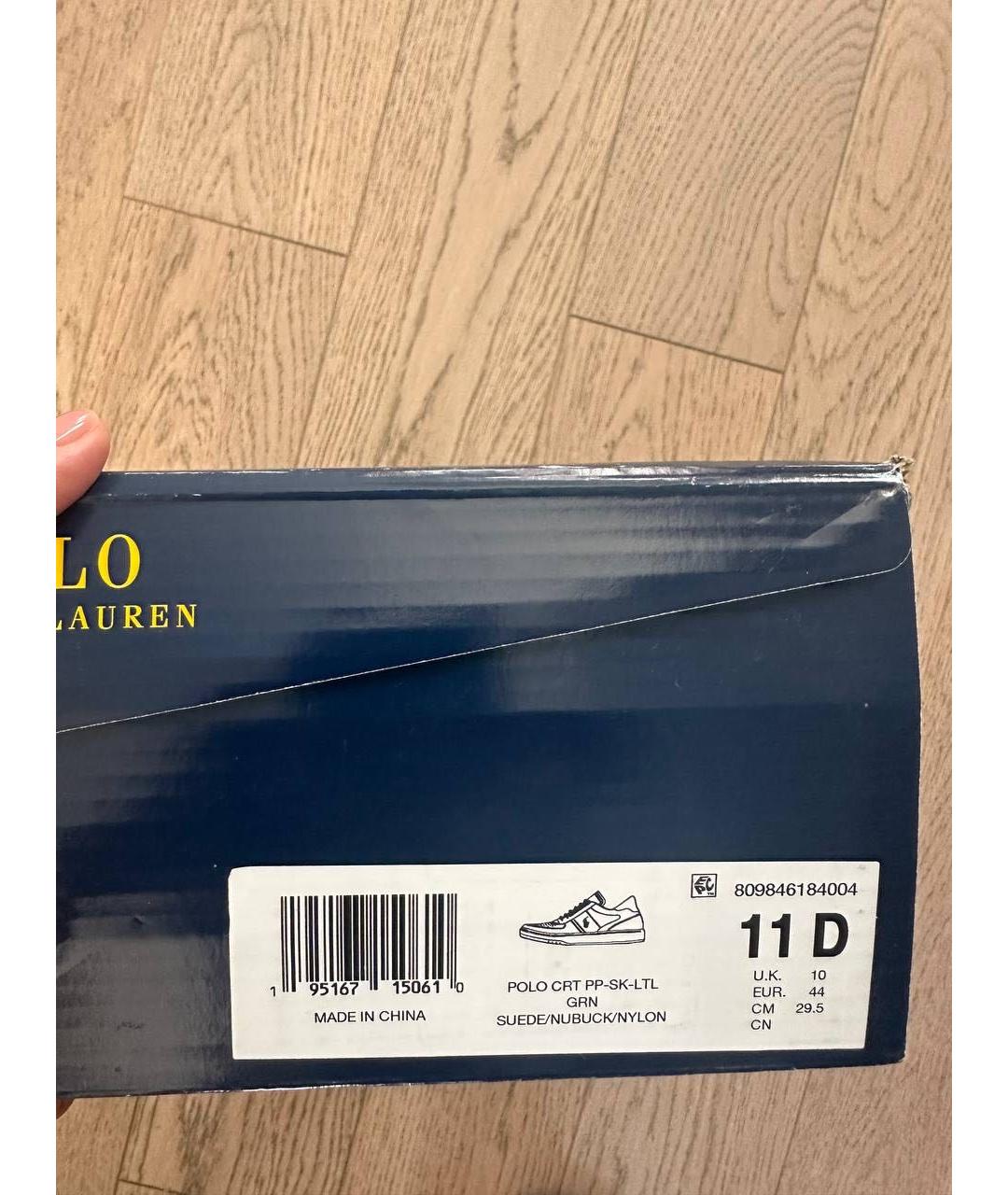POLO RALPH LAUREN Хаки замшевые низкие кроссовки / кеды, фото 3