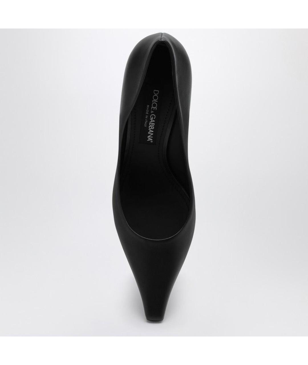 DOLCE&GABBANA Черные кожаные туфли, фото 3