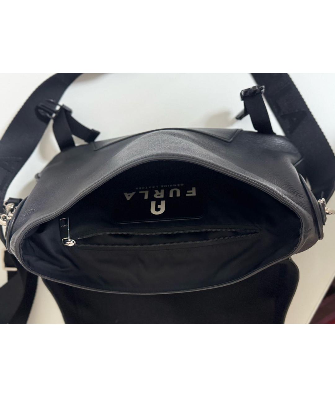 FURLA Черная кожаная сумка на плечо, фото 4