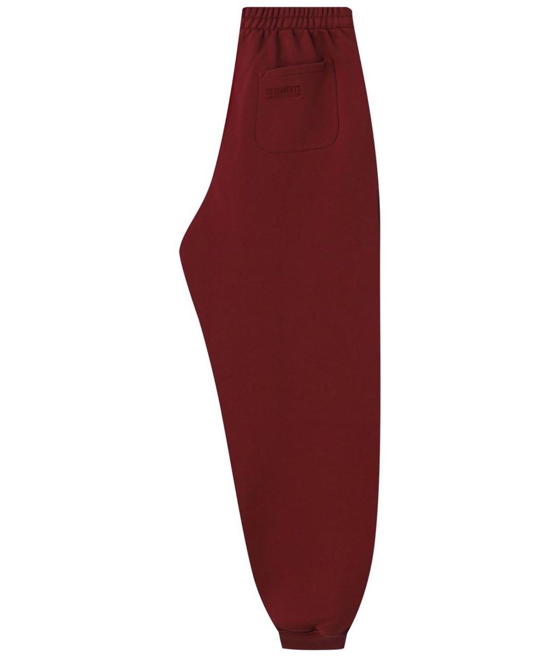 VETEMENTS Бордовые хлопковые повседневные брюки, фото 3