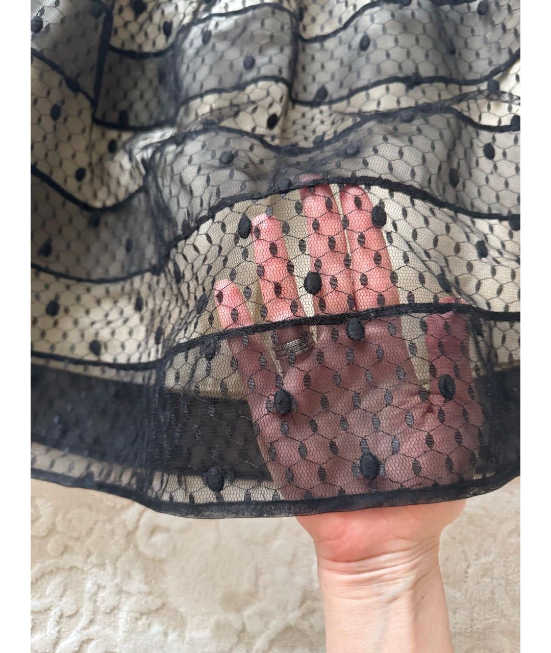 RED VALENTINO Черная полиэстеровая юбка мини, фото 2
