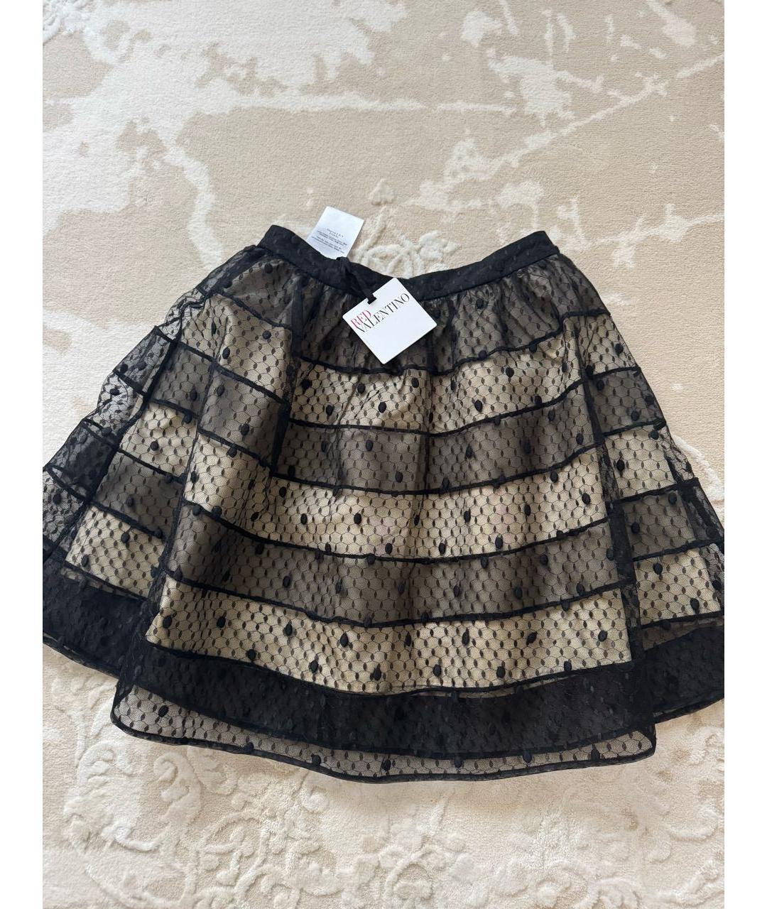 RED VALENTINO Черная полиэстеровая юбка мини, фото 8