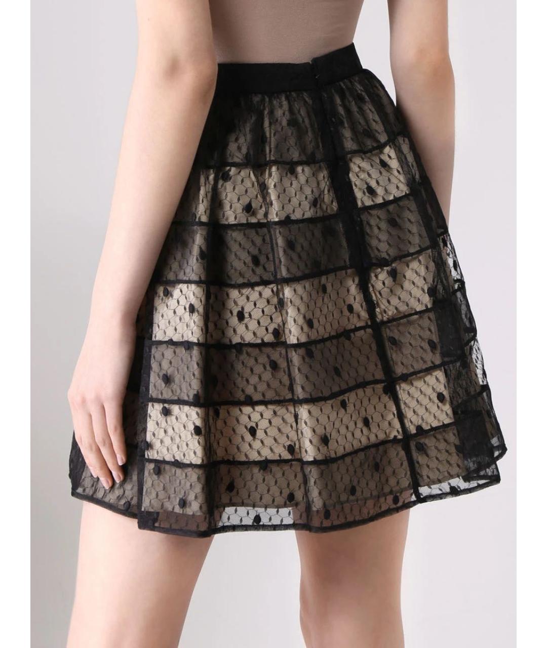 RED VALENTINO Черная полиэстеровая юбка мини, фото 7