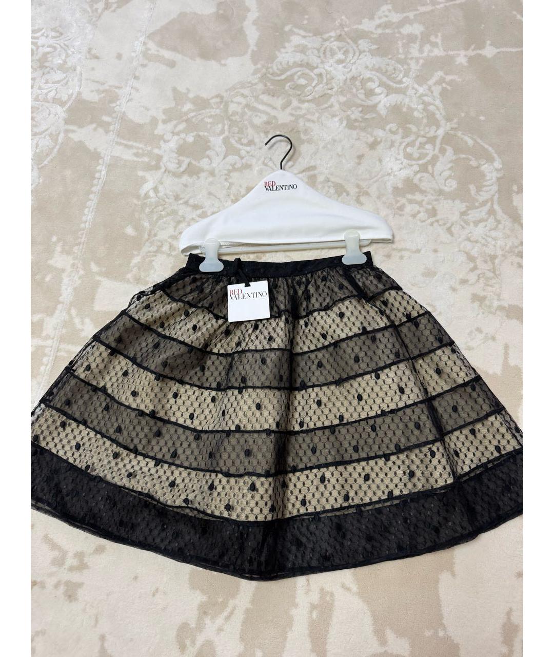 RED VALENTINO Черная полиэстеровая юбка мини, фото 3
