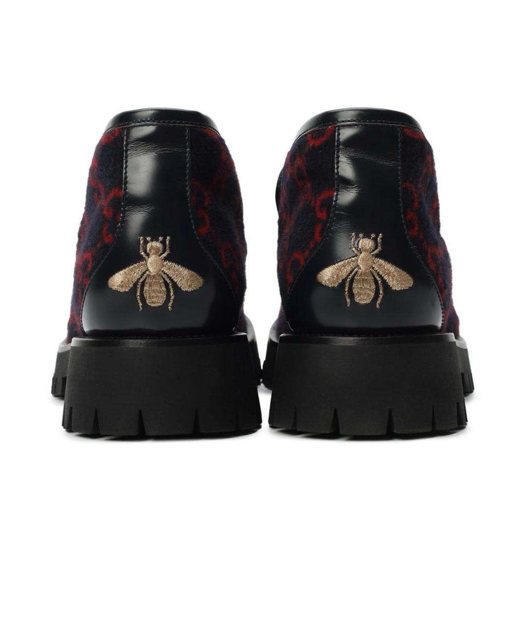 GUCCI Темно-синие текстильные высокие ботинки, фото 3
