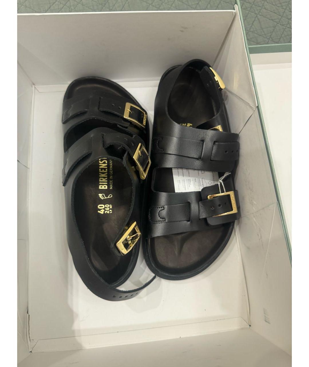 BIRKENSTOCK Черные кожаные сандалии, фото 2