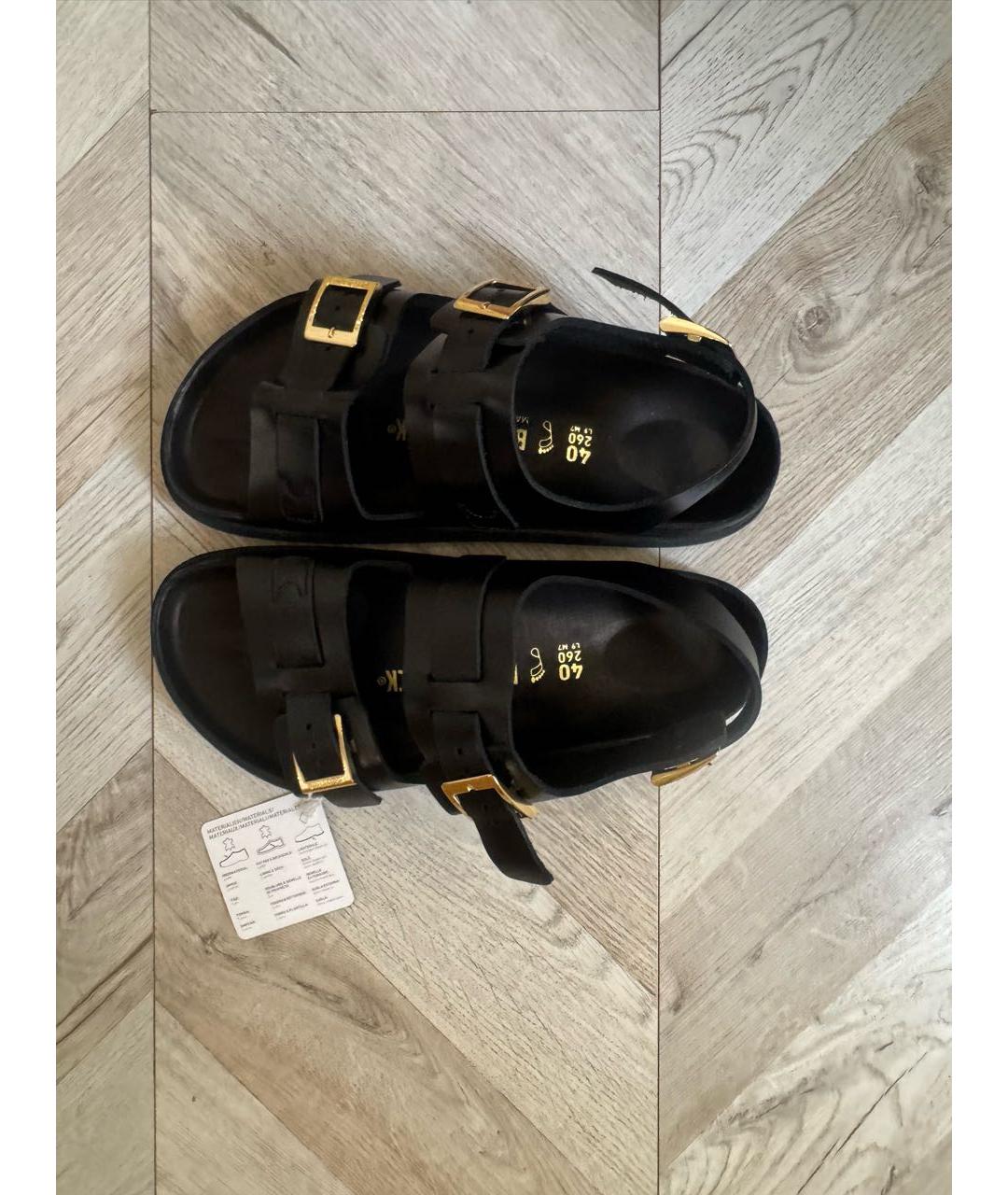 BIRKENSTOCK Черные кожаные сандалии, фото 6