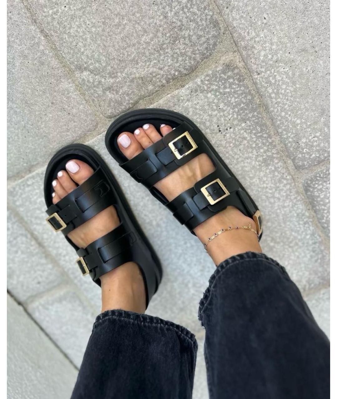 BIRKENSTOCK Черные кожаные сандалии, фото 7