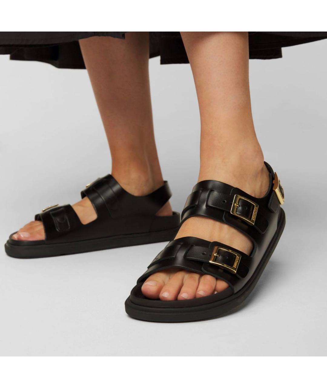 BIRKENSTOCK Черные кожаные сандалии, фото 8