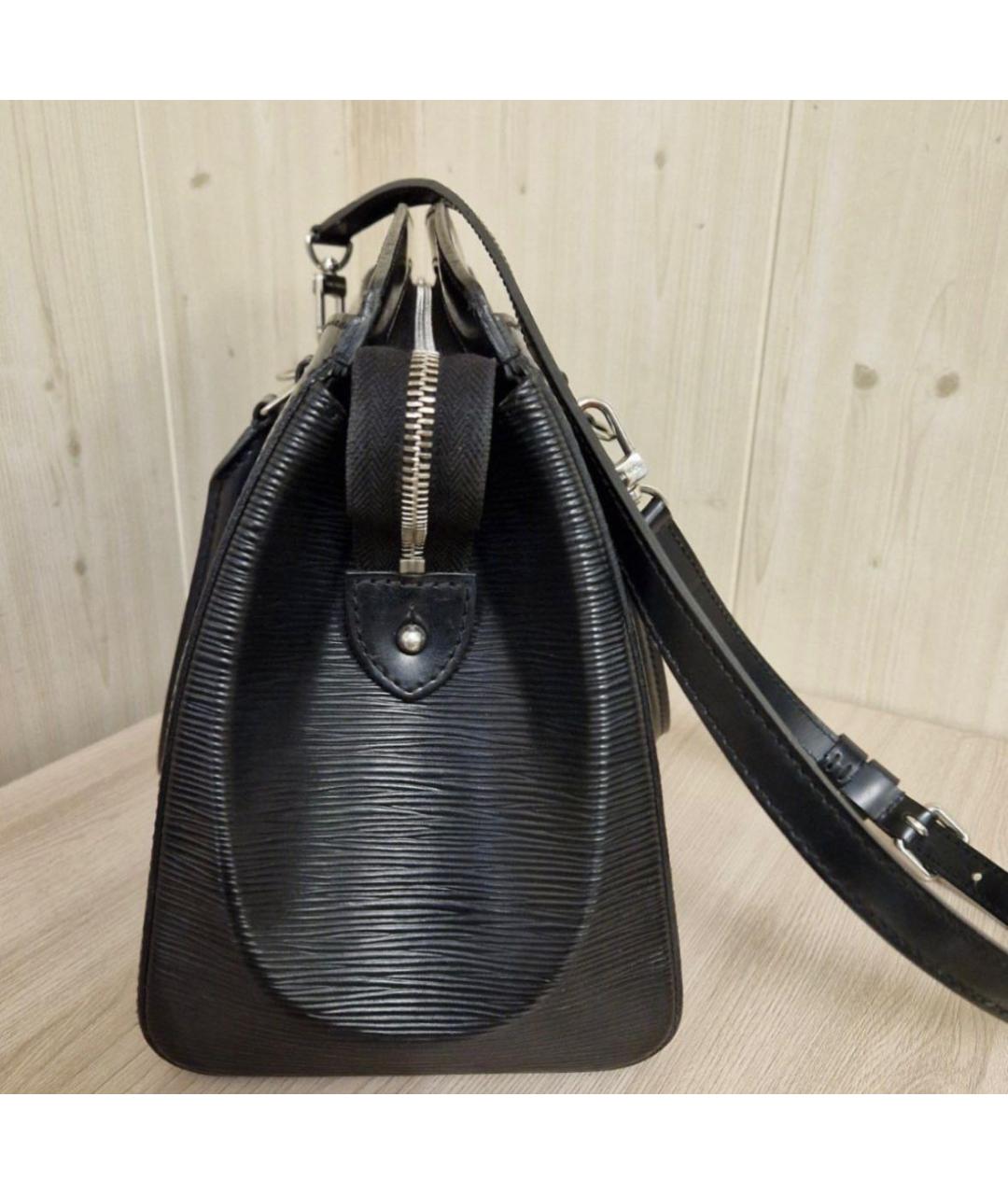 LOUIS VUITTON Черная кожаная сумка тоут, фото 3