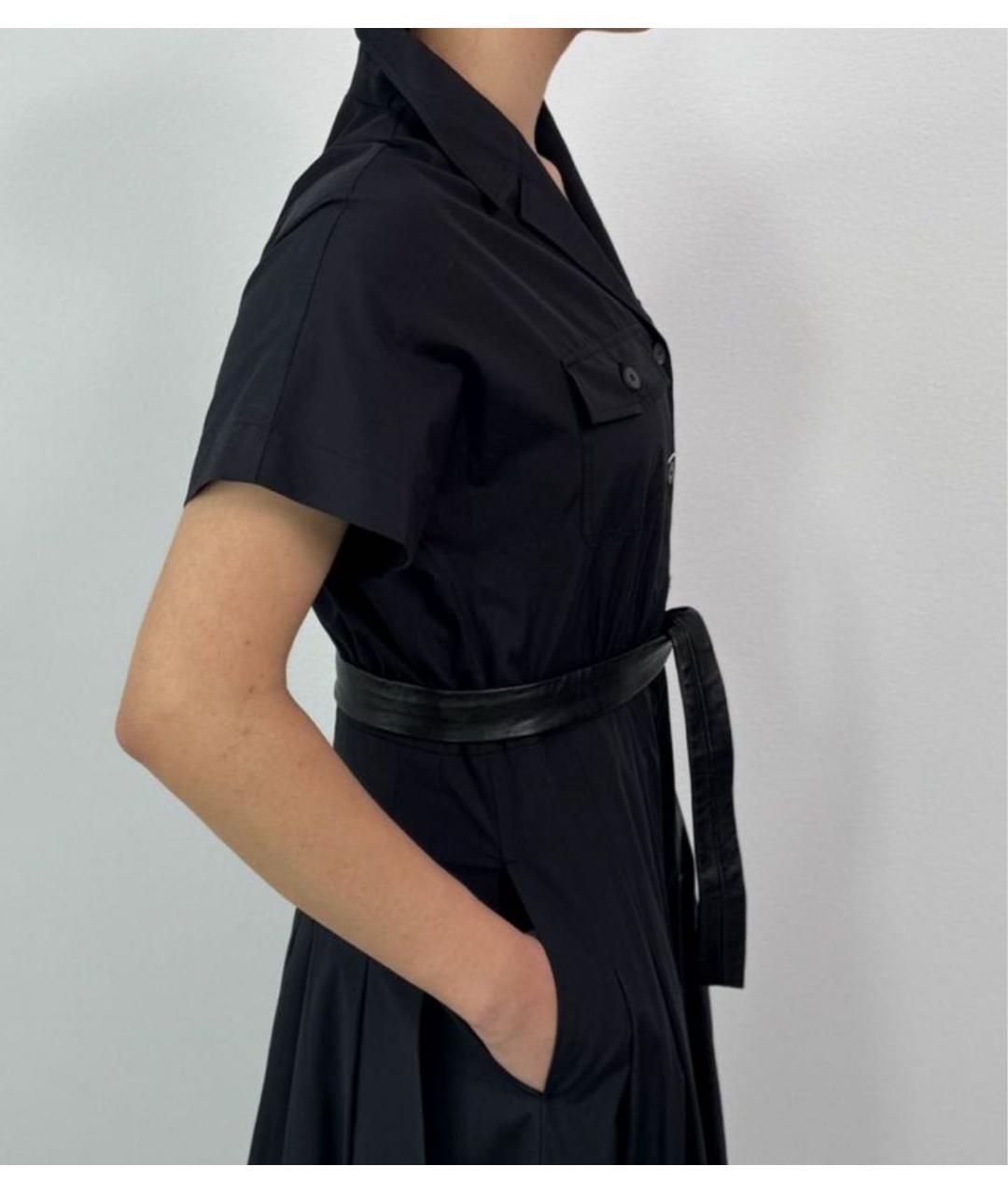 MAX MARA Черное хлопковое повседневное платье, фото 4