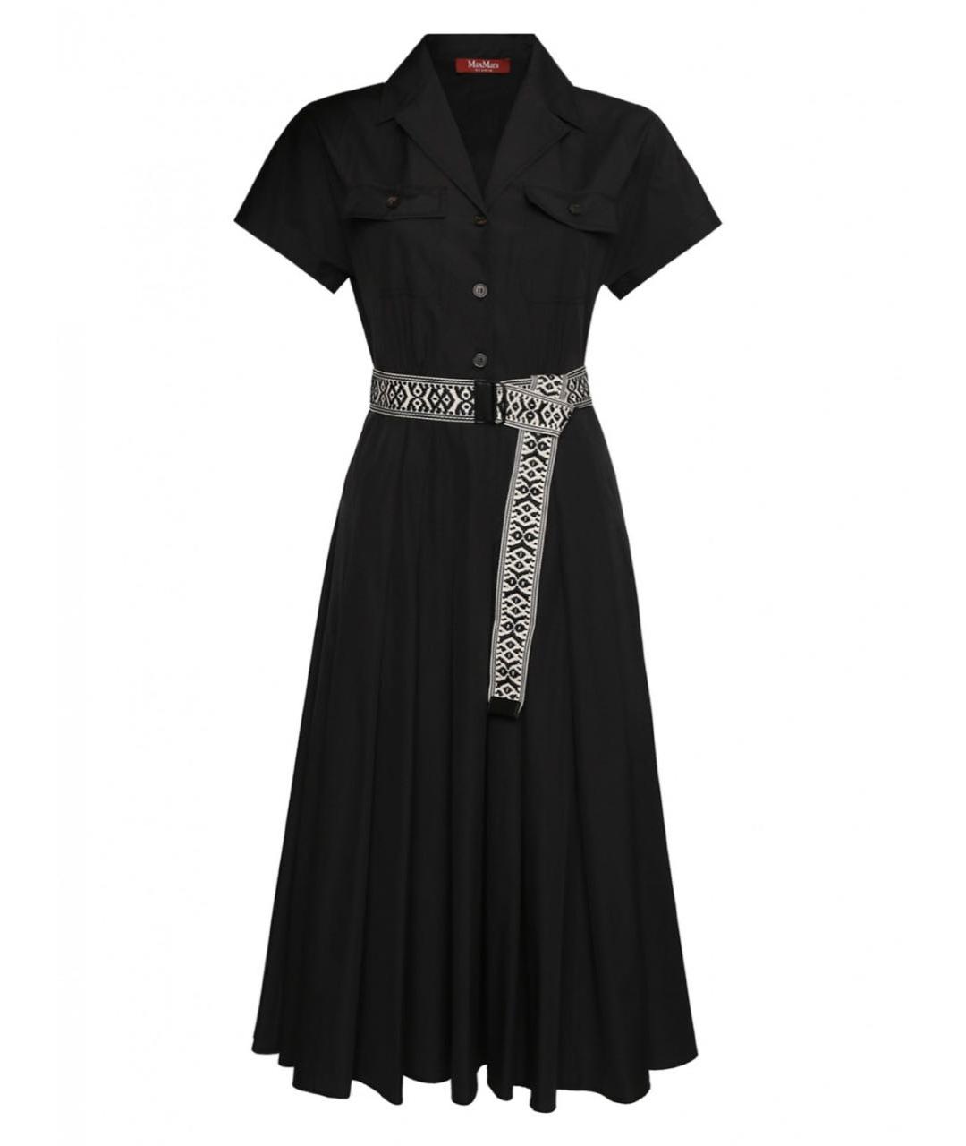 MAX MARA Черное хлопковое повседневное платье, фото 7