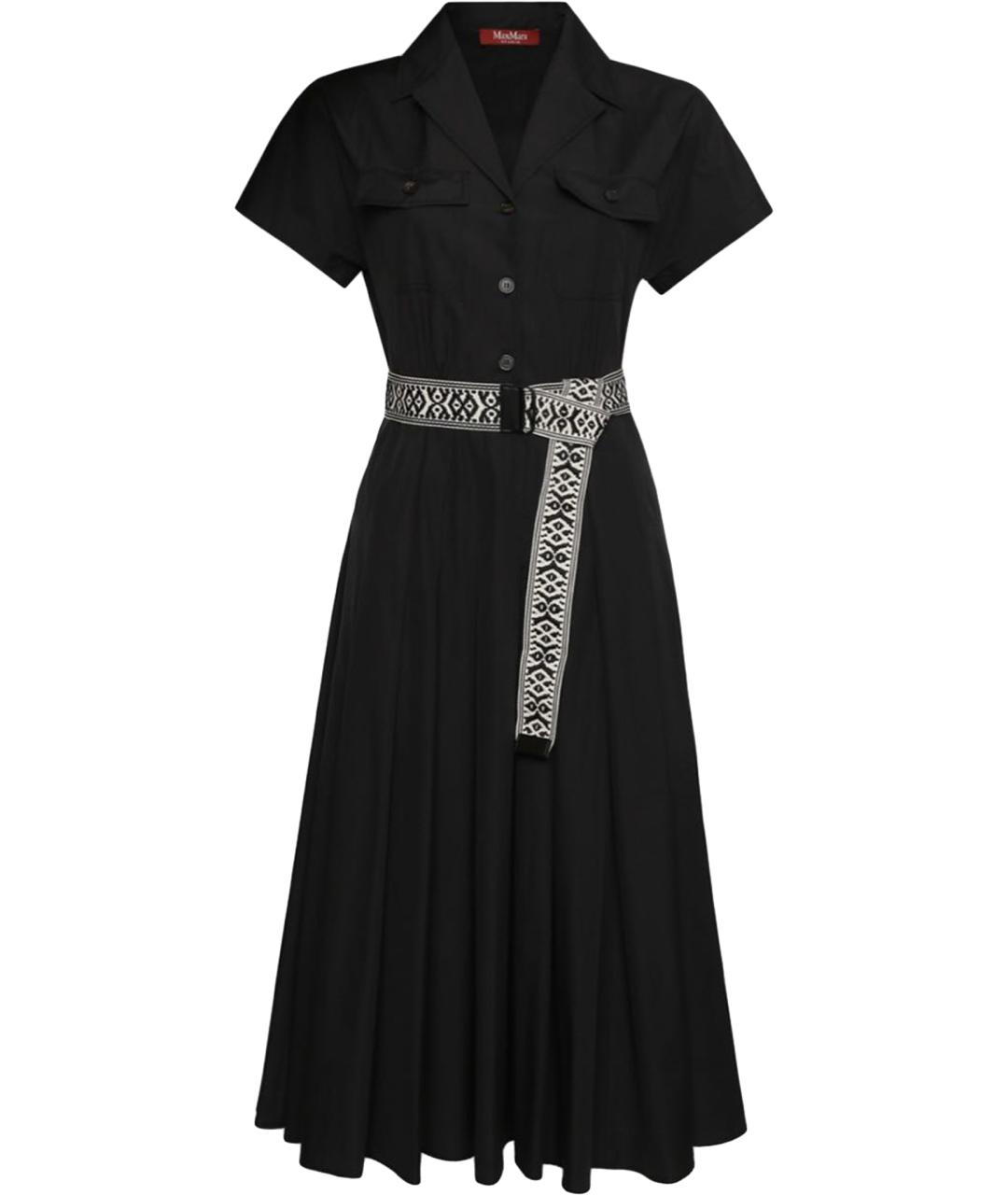 MAX MARA Черное хлопковое повседневное платье, фото 1