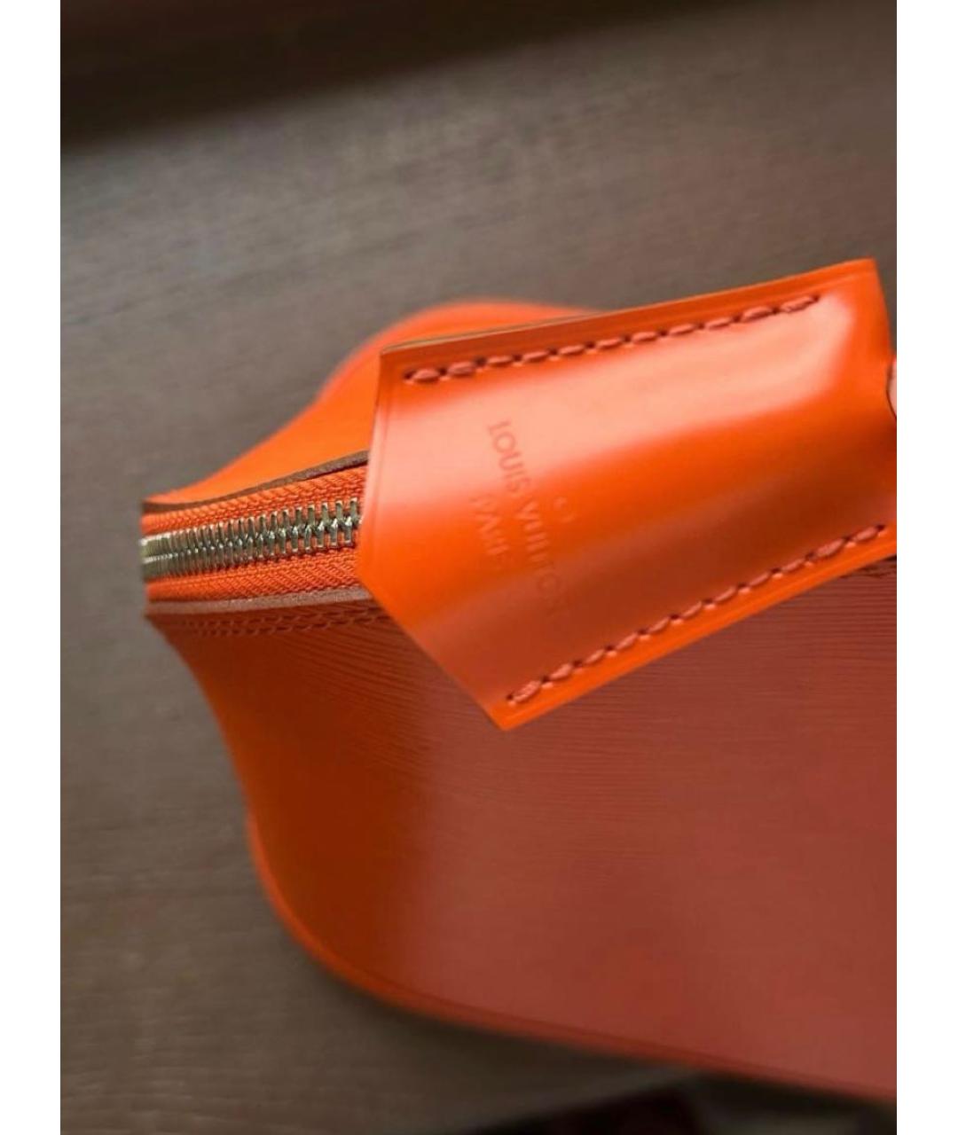 LOUIS VUITTON Оранжевая кожаная сумка с короткими ручками, фото 6