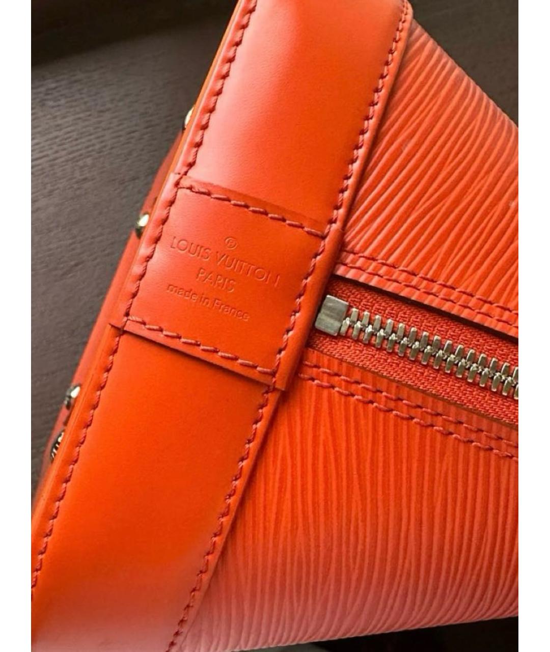 LOUIS VUITTON Оранжевая кожаная сумка с короткими ручками, фото 4