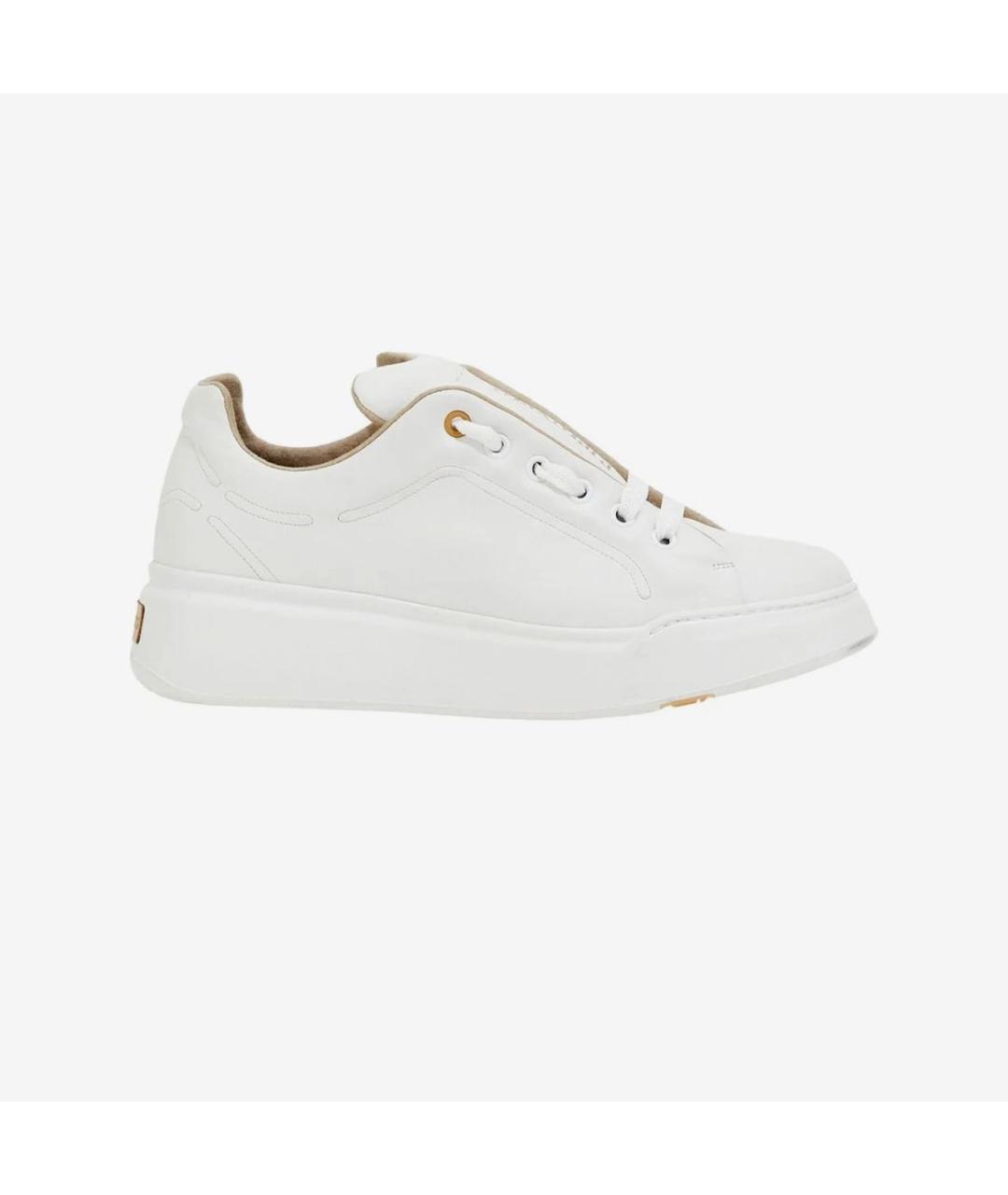 MAX MARA Белые кожаные кеды, фото 7