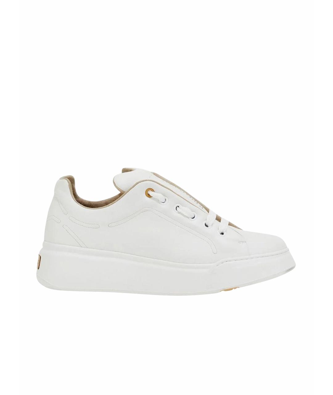 MAX MARA Белые кожаные кеды, фото 1
