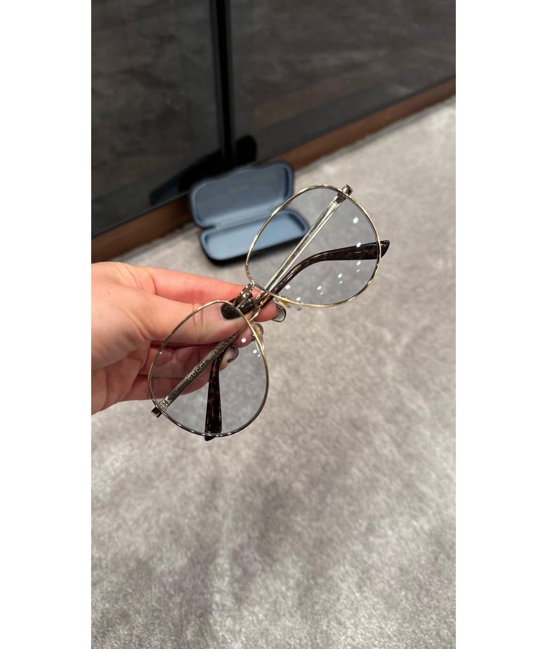 GUCCI Голубые металлические солнцезащитные очки, фото 7