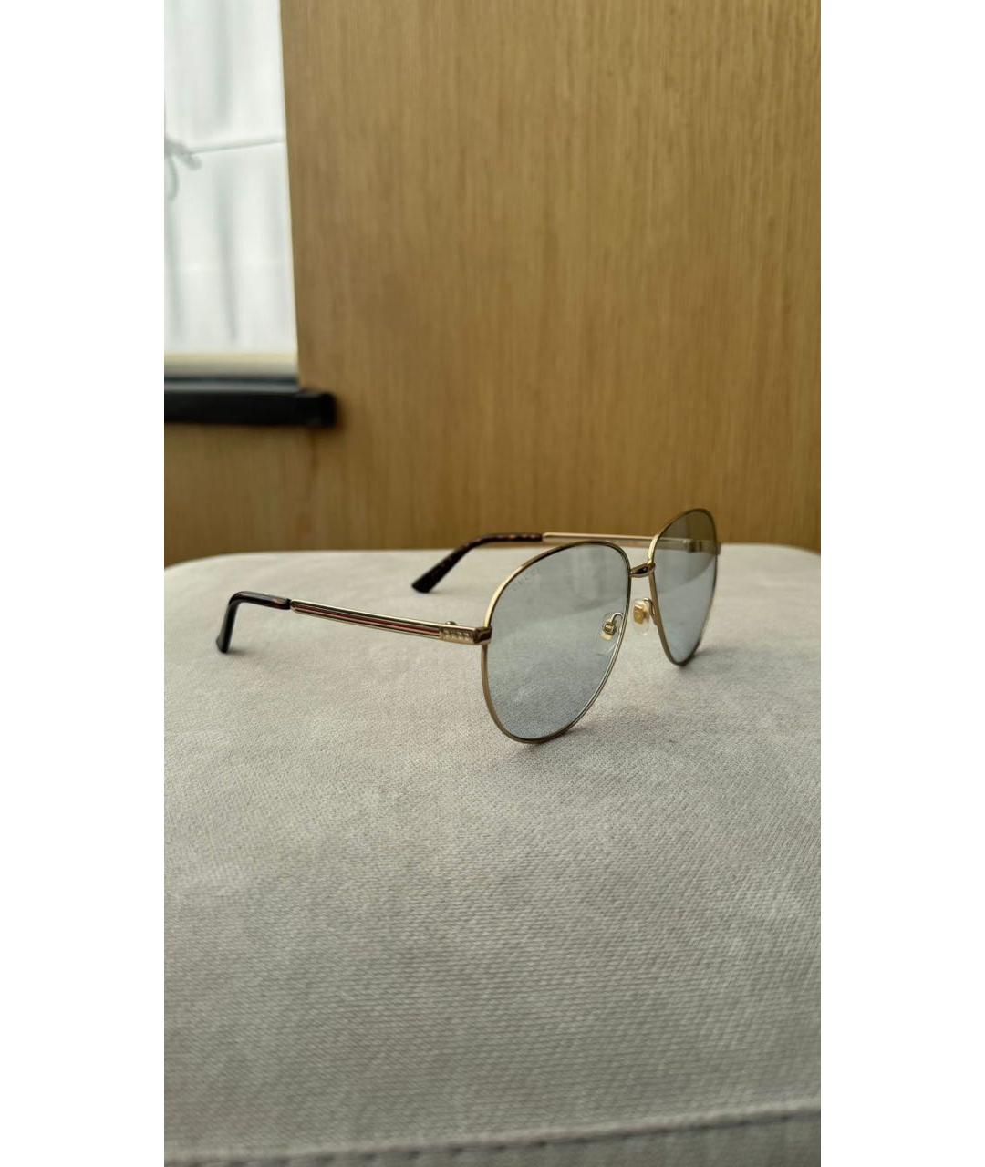 GUCCI Голубые металлические солнцезащитные очки, фото 2