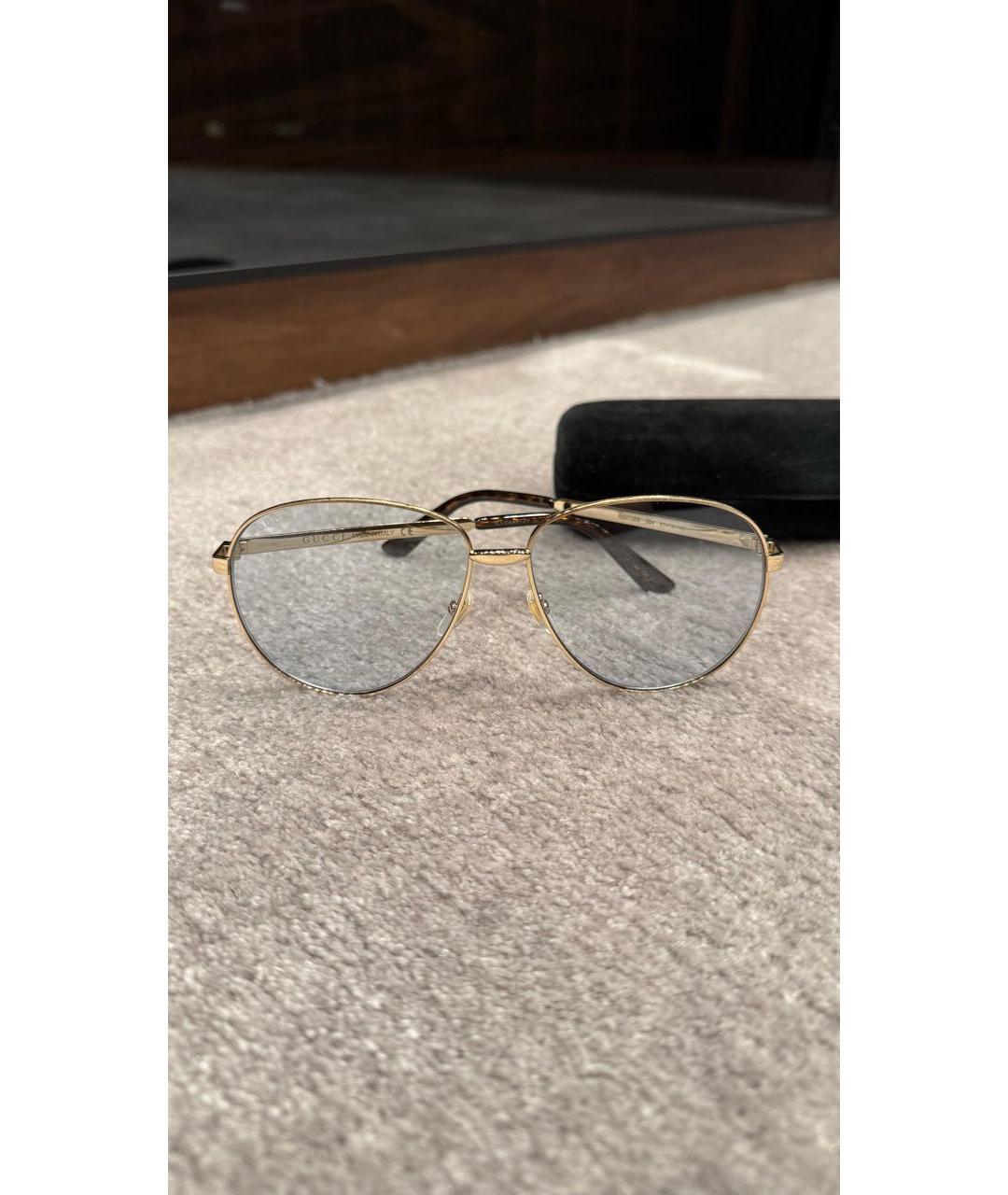 GUCCI Голубые металлические солнцезащитные очки, фото 8
