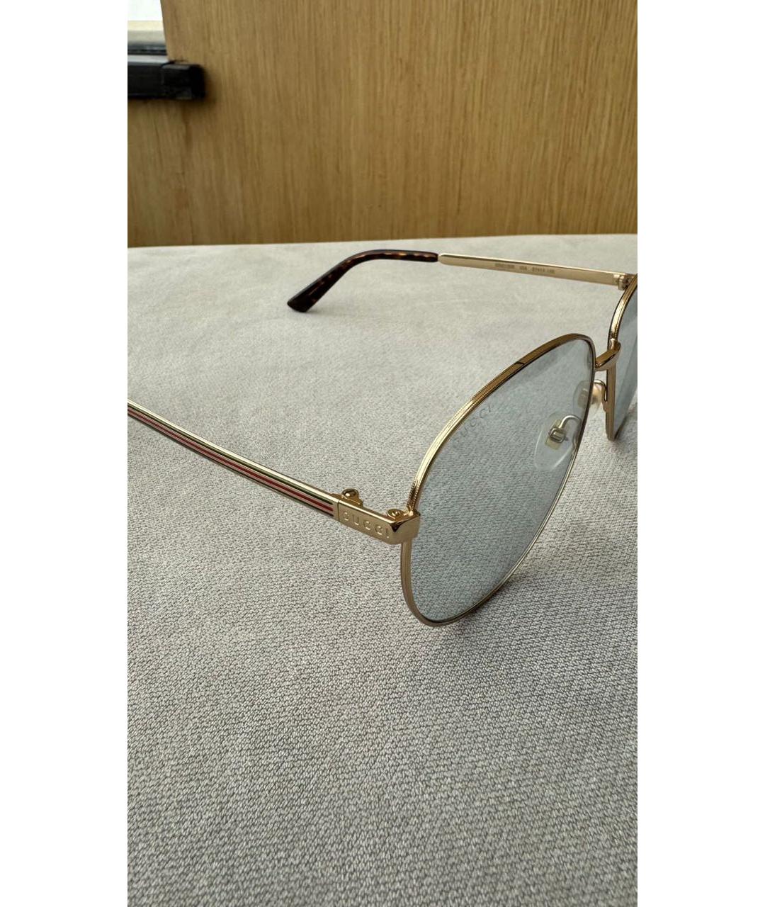 GUCCI Голубые металлические солнцезащитные очки, фото 3