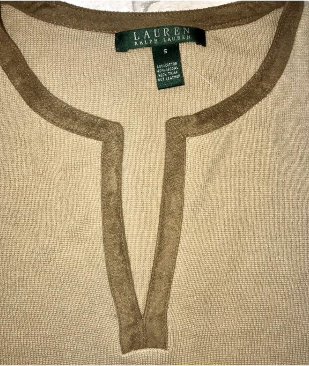 RALPH LAUREN Бежевый хлопковый джемпер / свитер, фото 3