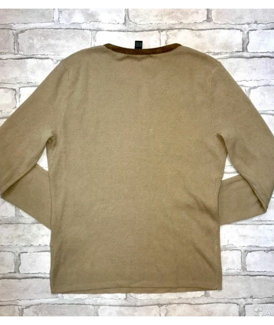 RALPH LAUREN Бежевый хлопковый джемпер / свитер, фото 2