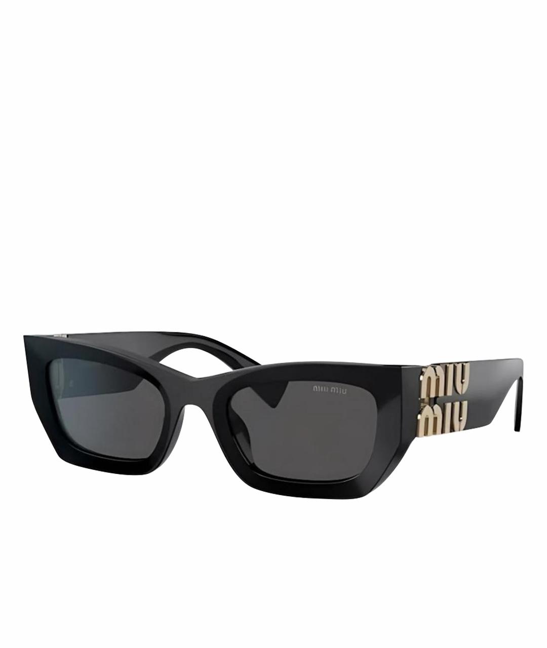 MIU MIU Черные пластиковые солнцезащитные очки, фото 1