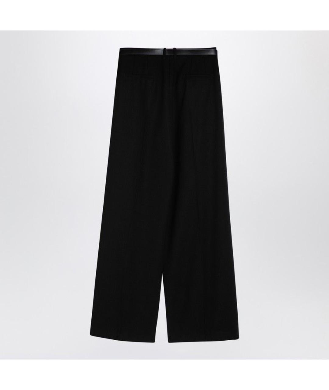 JIL SANDER Черные шерстяные брюки широкие, фото 2