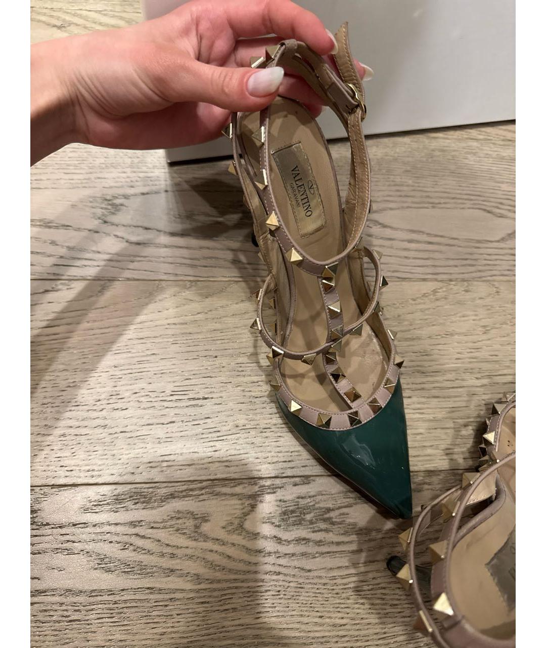 VALENTINO Зеленые кожаные туфли, фото 6