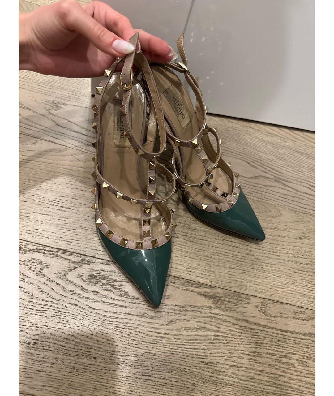 VALENTINO Зеленые кожаные туфли, фото 7