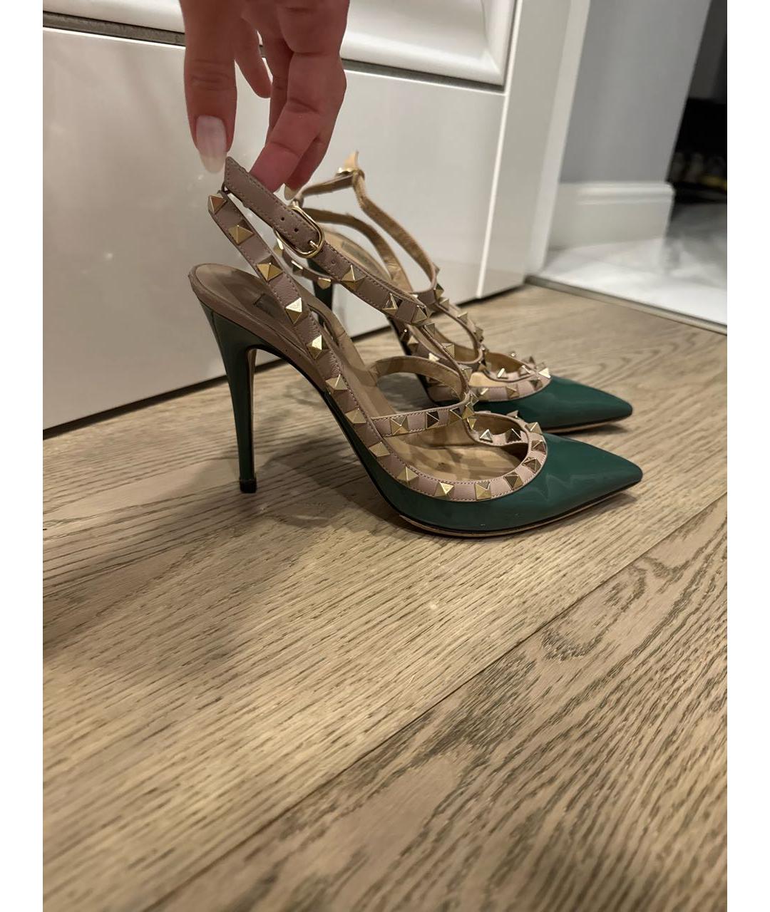 VALENTINO Зеленые кожаные туфли, фото 8