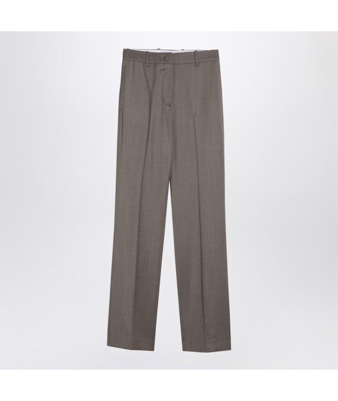 GOLDEN GOOSE DELUXE BRAND Серые хлопковые прямые брюки, фото 3