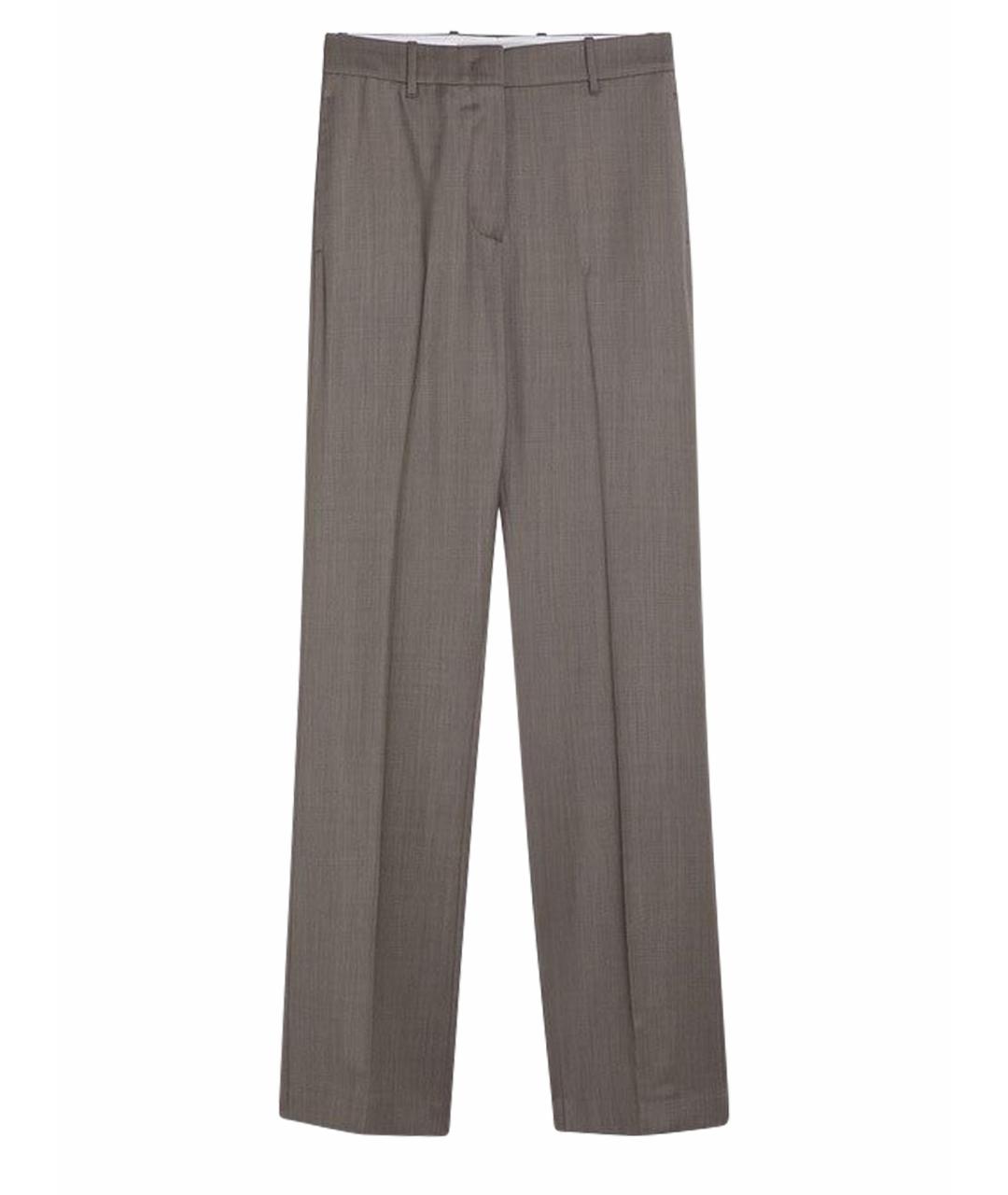 GOLDEN GOOSE DELUXE BRAND Серые хлопковые прямые брюки, фото 1