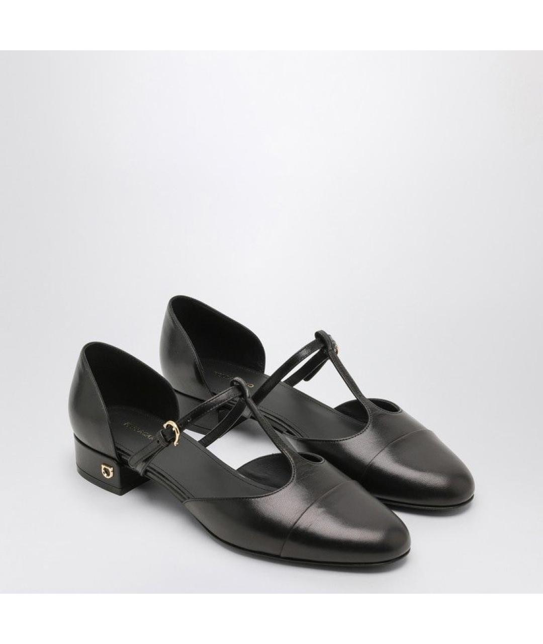 FERRAGAMO Черные кожаные туфли, фото 2