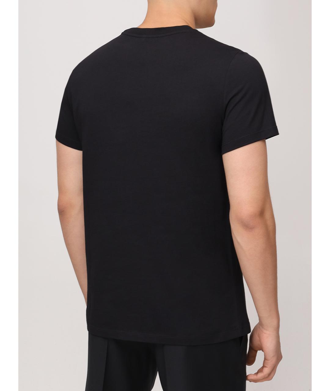 BALMAIN Черная хлопковая футболка, фото 3