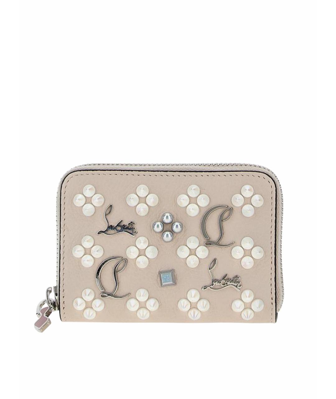 CHRISTIAN LOUBOUTIN Бежевый кожаный кошелек, фото 1
