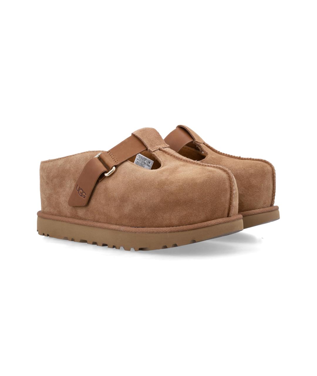 UGG AUSTRALIA Бежевые замшевые сабо, фото 2