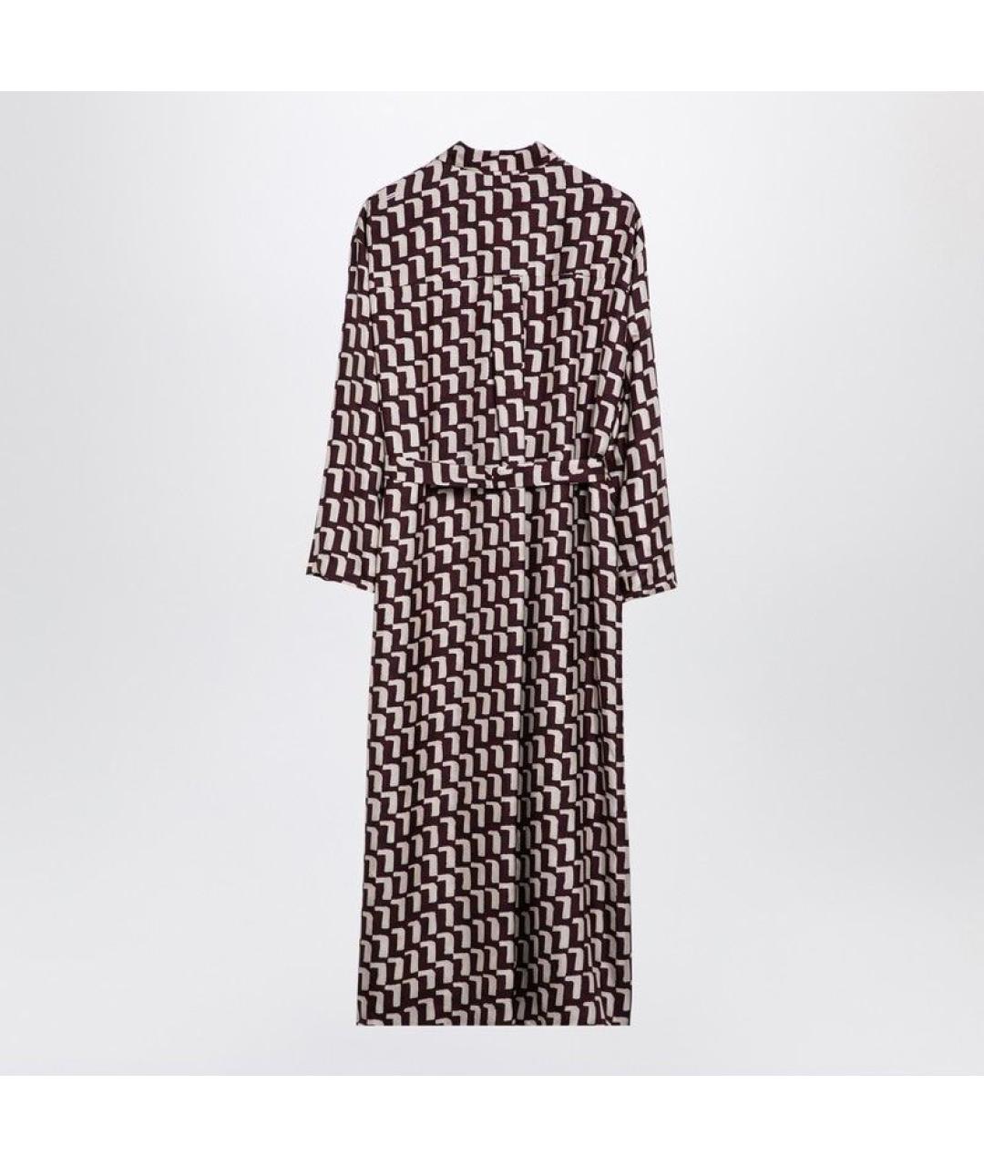 MAX MARA Бордовое шелковое повседневное платье, фото 2