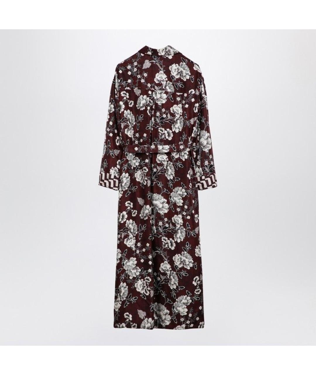 MAX MARA Бордовое шелковое повседневное платье, фото 4
