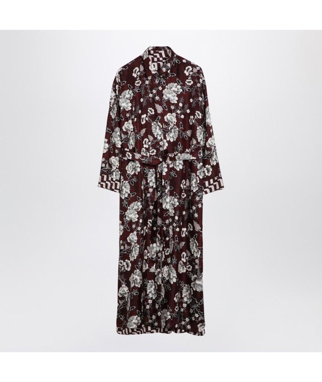 MAX MARA Бордовое шелковое повседневное платье, фото 3