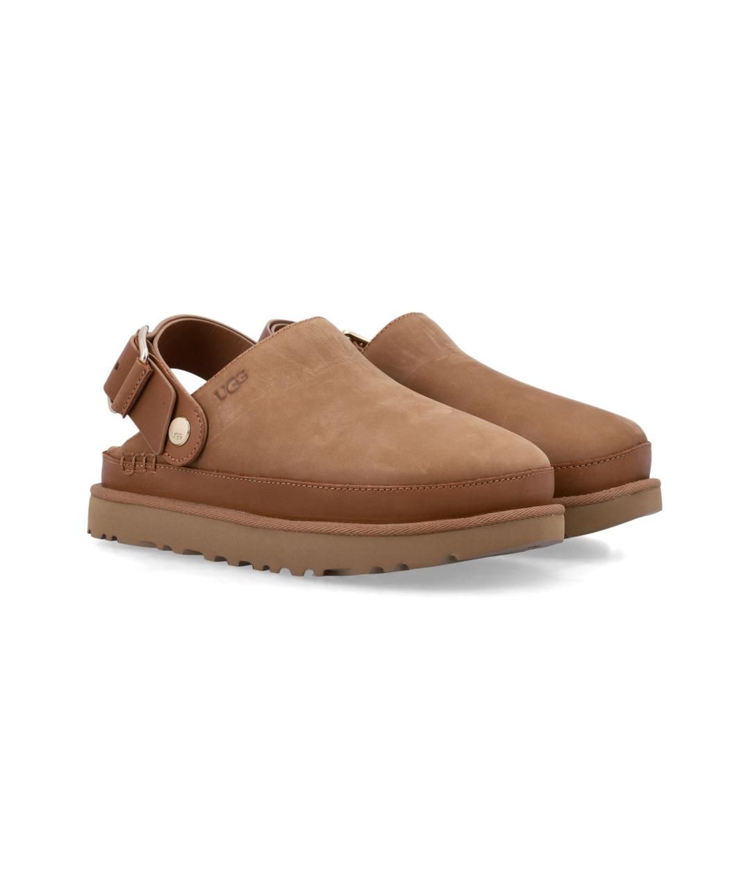 UGG AUSTRALIA Бежевые кожаные сабо, фото 2