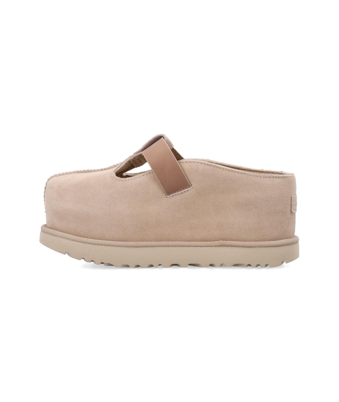 UGG AUSTRALIA Бежевые замшевые сабо, фото 3