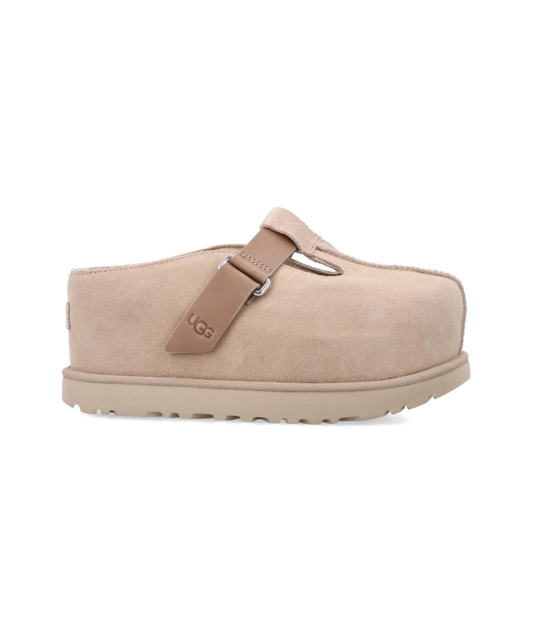 UGG AUSTRALIA Бежевые замшевые сабо, фото 1