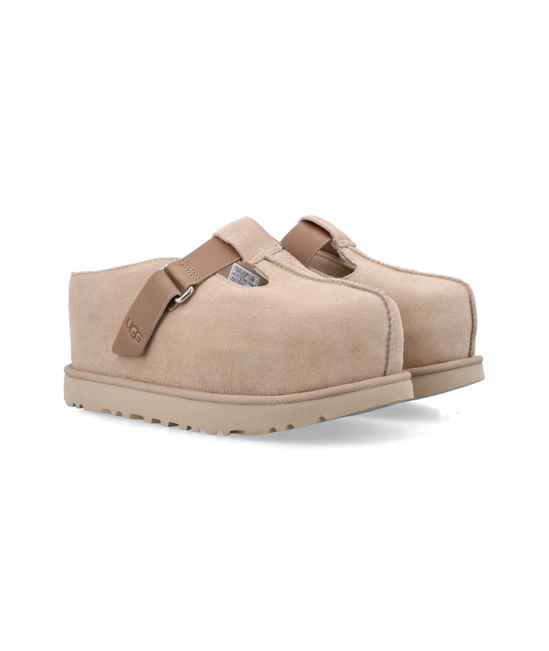 UGG AUSTRALIA Бежевые замшевые сабо, фото 2
