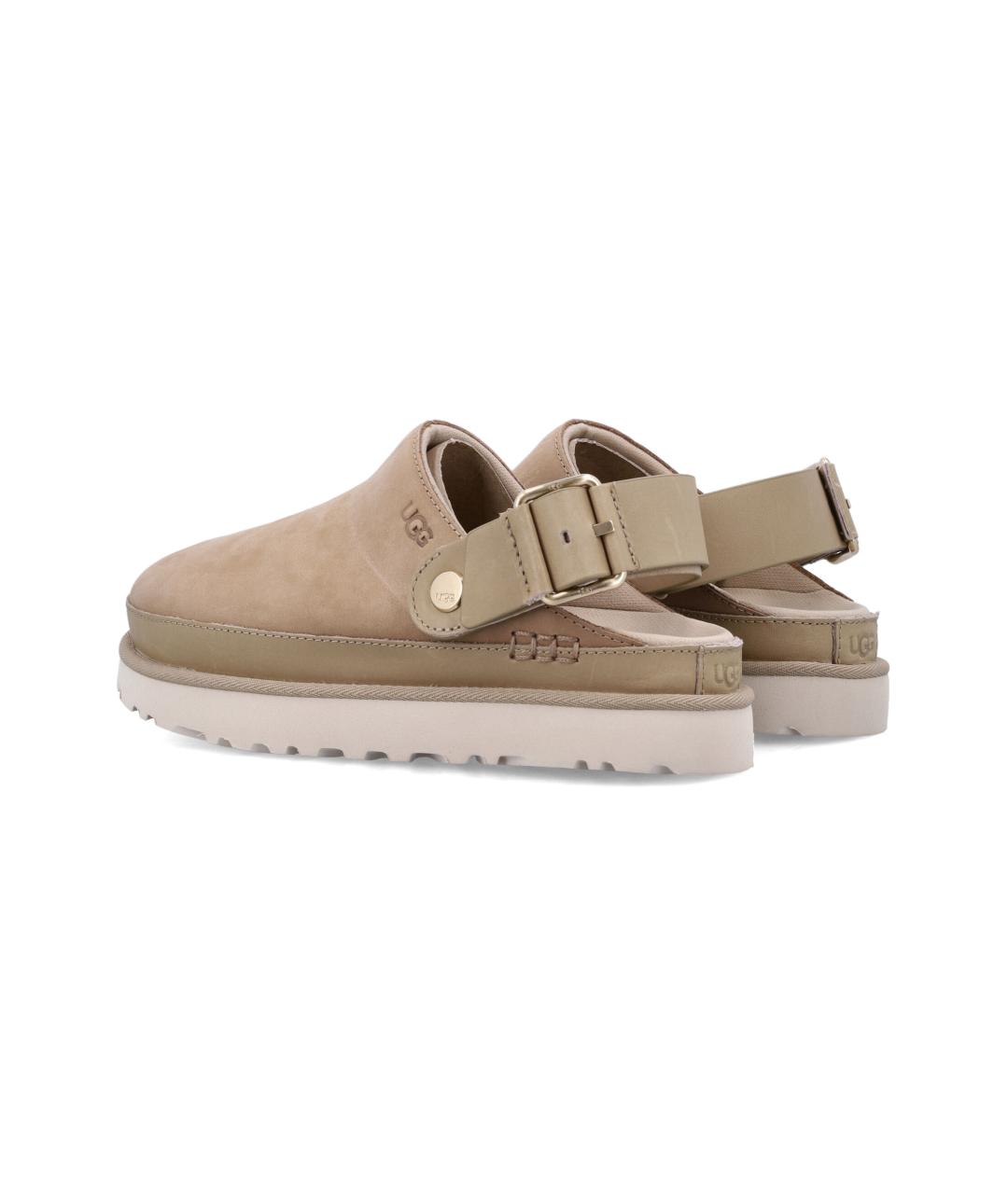 UGG AUSTRALIA Бежевые кожаные сабо, фото 4