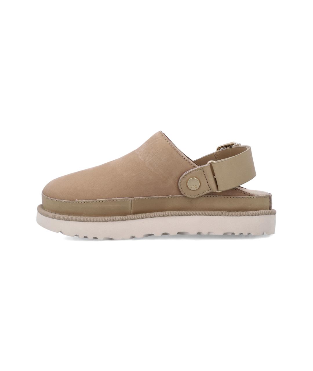 UGG AUSTRALIA Бежевые кожаные сабо, фото 3