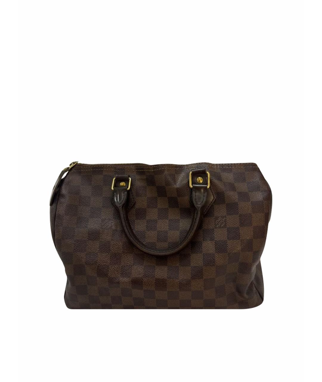 LOUIS VUITTON Коричневая кожаная сумка с короткими ручками, фото 1