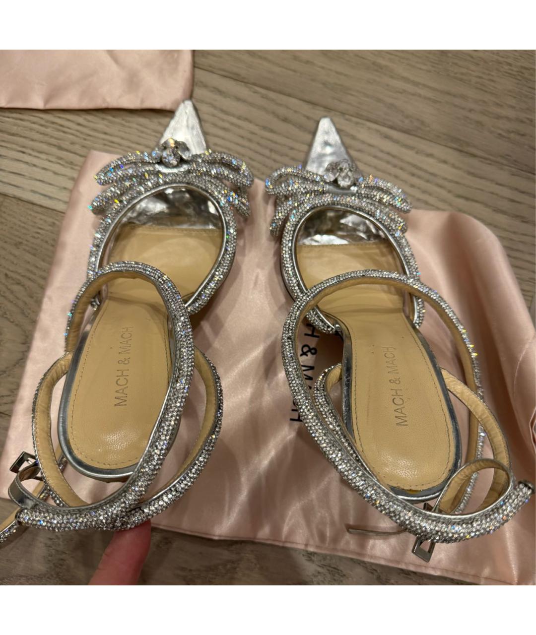 MACH&MACH Серебряные кожаные туфли, фото 3