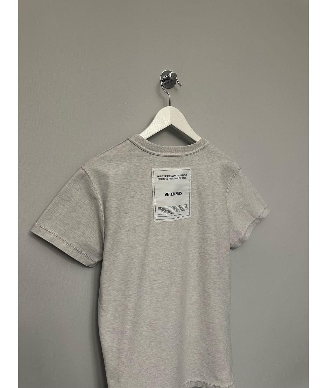 VETEMENTS Бежевая хлопковая футболка, фото 4